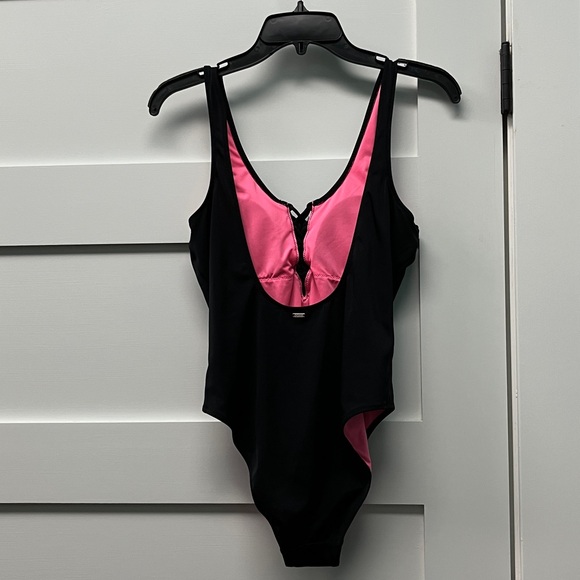 VS PINK Black One Piece Bathing Suit Size Medium - Picture 2 of 4